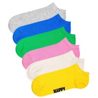 Happy Socks Unisex Sneaker-Socken, 6er Pack - Solid Socks Low, Baumwollmischung, einfarbig