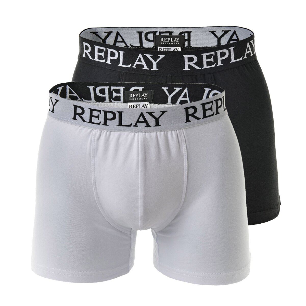 REPLAY Herren Boxer Shorts, 2er Pack - Trunks, Cotton Stretch, 21,45 €