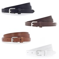 Vanzetti Womens Belt - narrow Leather Belt, Metal Buckle