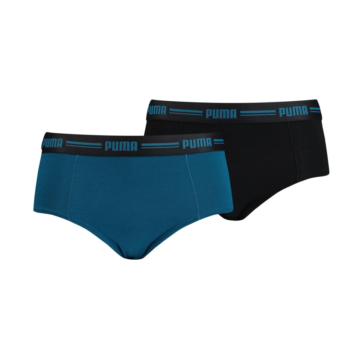 PUMA Damen Mini Shorts mit breitem Logo-Waistband, 2er Pack, 20,95 €