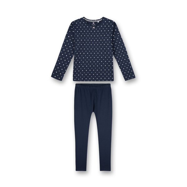 Sanetta Girls Pyjama Set - long, Children, 2-Piece, dotted, 140-176 Blue 176