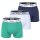 Pepe Jeans Mens trunks, 3-pack - underwear, cotton, logo waistband, solid color