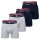 Champion mens boxer shorts, 4-pack - cotton, logo waistband, solid colour