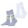 Burlington Damen Socken Everyday Mix 2er Pack - Raute und Uni, One Size, 36-41