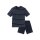 SCHIESSER mens pyjama set - 2-piece, shorty, short, V-neck, striped